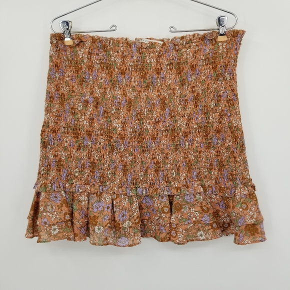 Veronica Beard Melodie Floral-Print Smocked Skirt Size 10 - Picture 1 of 6